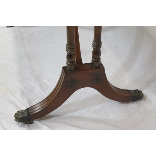 110 - Edwardian style inlaid & crossbanded mahogany sofa table with drop leaves, pull-out supports, frieze... 