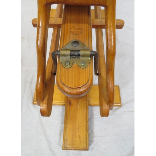 202 - Edwardian style pine rocking horse o shaped base