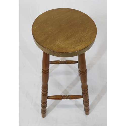 26 - Victorian style round stool with turned columns & stretchers