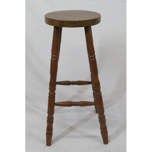 26 - Victorian style round stool with turned columns & stretchers