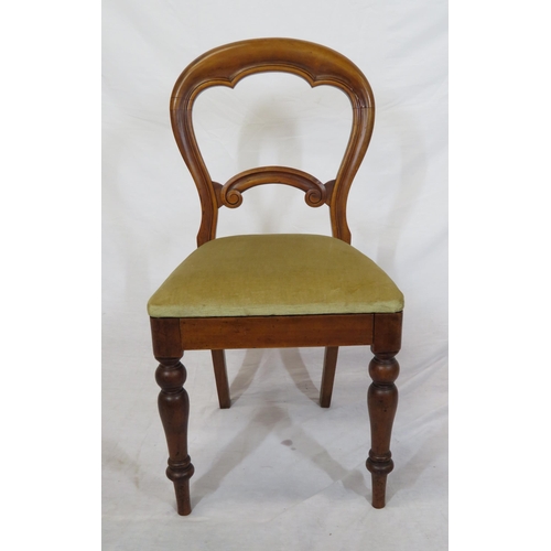 308 - Victorian style spoonback occasional chair with shaped rails, on baluster turned legs