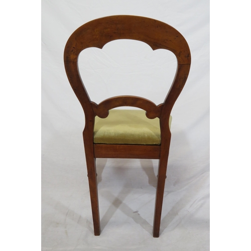 308 - Victorian style spoonback occasional chair with shaped rails, on baluster turned legs