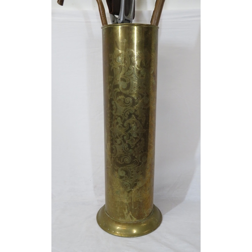 32 - Victorian style brass stick & umbrella stand with foliate decoration