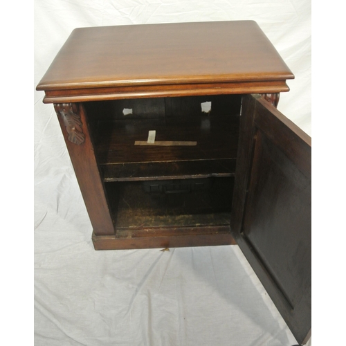 34 - Victorian mahogany press with panelled door & shelved interior