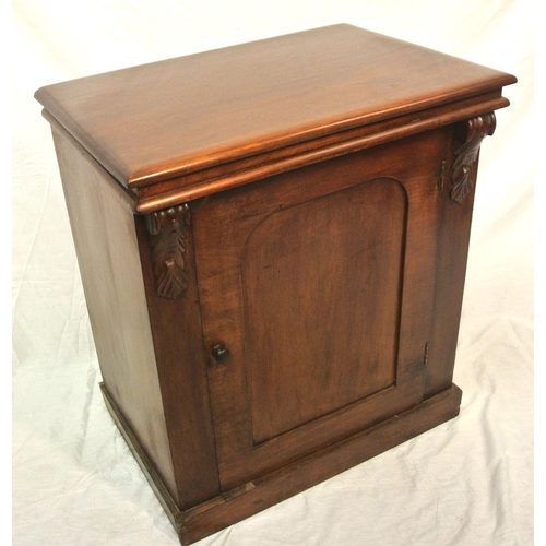 34 - Victorian mahogany press with panelled door & shelved interior