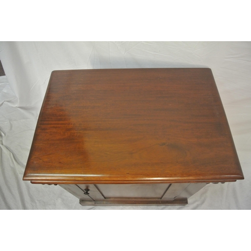 34 - Victorian mahogany press with panelled door & shelved interior