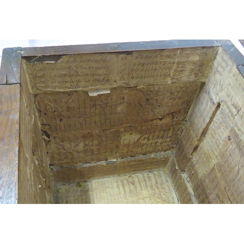 40 - Georgian oak coffer or blanket chest with lid, panelled sides with star decoration