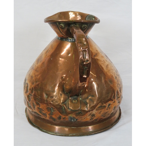 53 - Georgian copper gallon measure with shaped handle