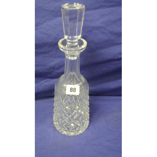 88 - Cut glass decanter with stopper H 33 cm