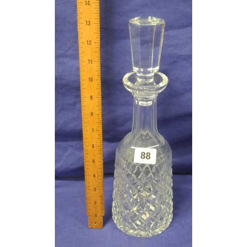 88 - Cut glass decanter with stopper H 33 cm