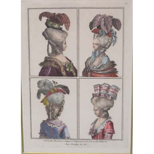 234 - 3 French fashion etchings 28x21cm