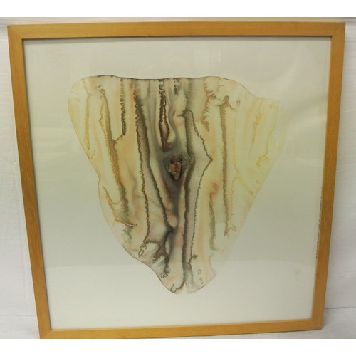 263 - Greg McDonough 'One stone, like a heart' watercolour 52x50cm, signed and titled verso