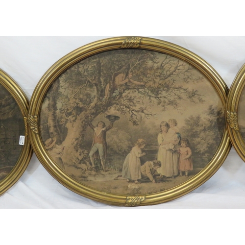 278 - After John Constable 'Country scenes' 4 oval prints, 39x49cm each