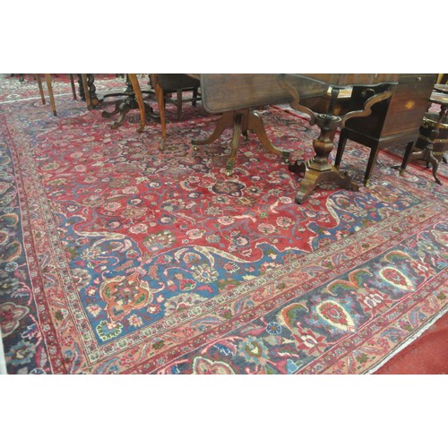 134 - Multi coloured ground Persian Kasham carpet of traditional floral medallion design 379-275cm