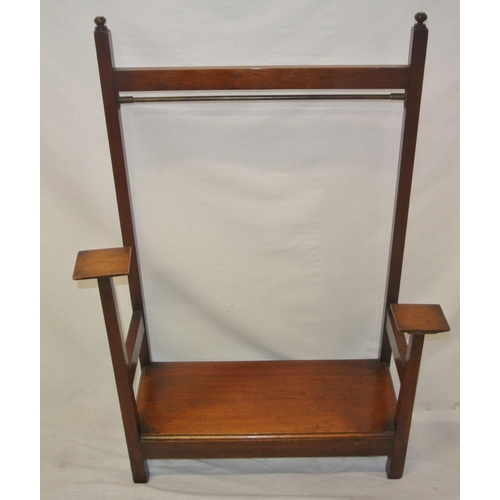 11 - Edwardian style mahogany hall stand with metal rail