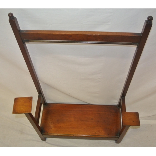 11 - Edwardian style mahogany hall stand with metal rail