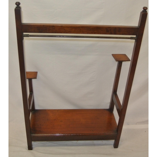 11 - Edwardian style mahogany hall stand with metal rail