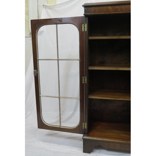 15 - Edwardian style mahogany bookcase with glazed doors, adjustable shelving, on bracket feet