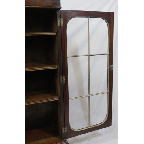 15 - Edwardian style mahogany bookcase with glazed doors, adjustable shelving, on bracket feet