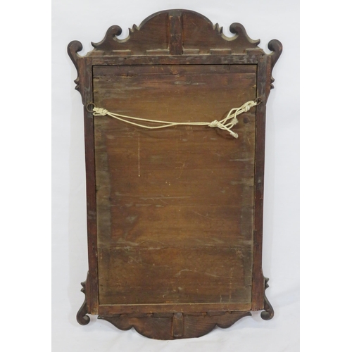 159 - Queen Anne mahogany framed wall mirror with scroll decoration