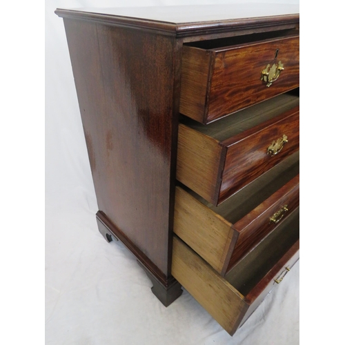 160 - Edwardian mahogany chest of two short & three long drawers, with brass drop handles & back plates, o... 