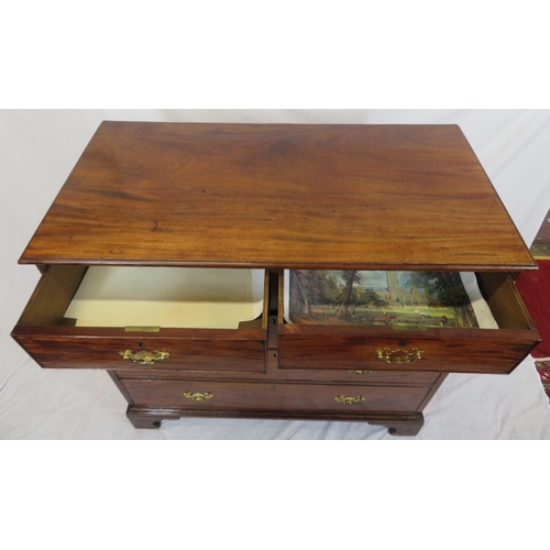 160 - Edwardian mahogany chest of two short & three long drawers, with brass drop handles & back plates, o... 