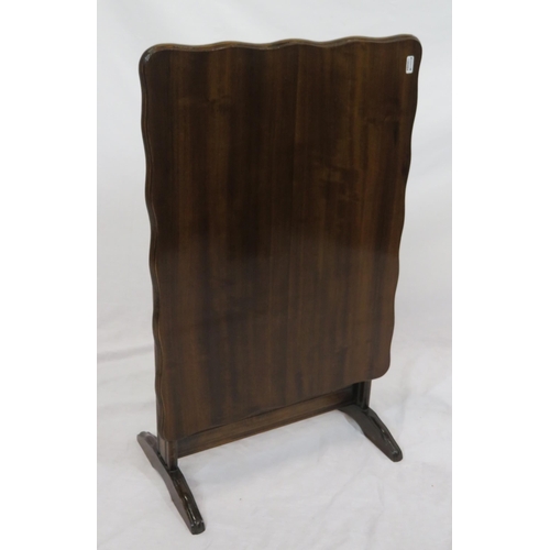 19 - Edwardian style mahogany tip-up top occasional table with wavy border & shaped legs