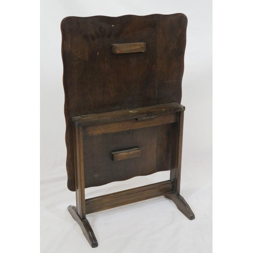 19 - Edwardian style mahogany tip-up top occasional table with wavy border & shaped legs