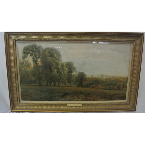 268 - Wycliffe Egginton 'Extensive landscape overlooking a town' watercolour 46x88cm signed