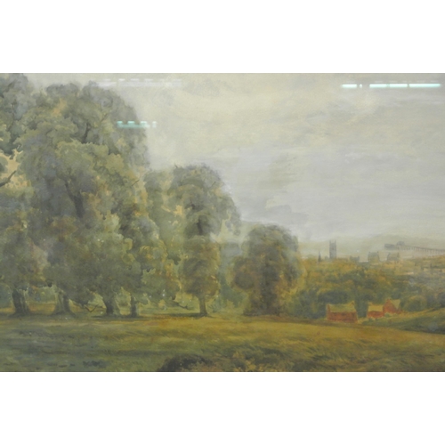 268 - Wycliffe Egginton 'Extensive landscape overlooking a town' watercolour 46x88cm signed