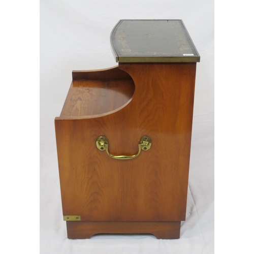 27 - Edwardian style mahogany small press with bow fronted top, two drawers with recessed handles, on bra... 