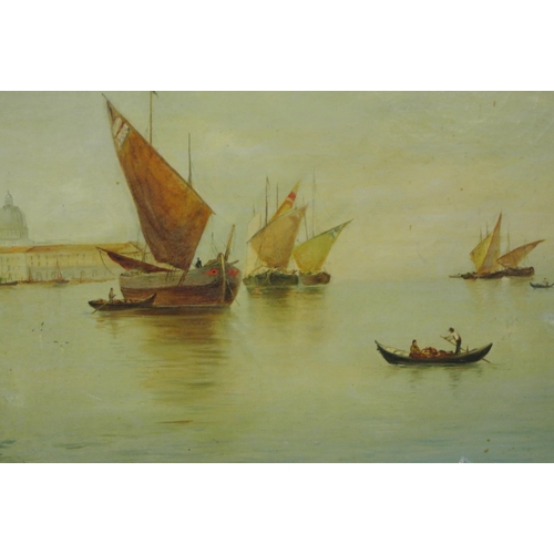 270 - Italian School 'Guidecca Canal, Venice' oil on canvas 44x60cm initialled and dated 1903