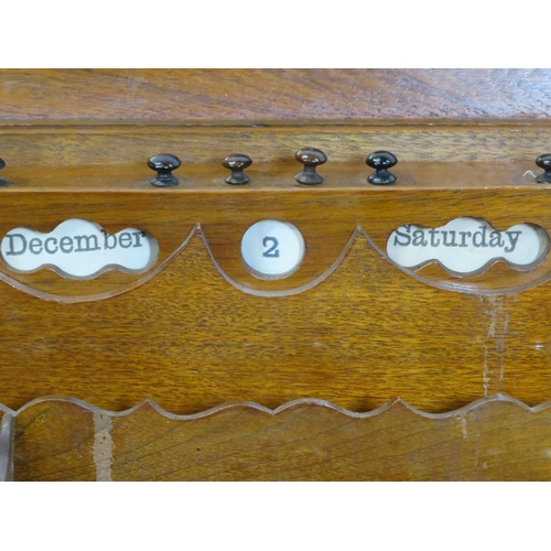 47 - Edwardian walnut stationery box with fold-out front & lid, lined interior, inkwells, drawer under wi... 