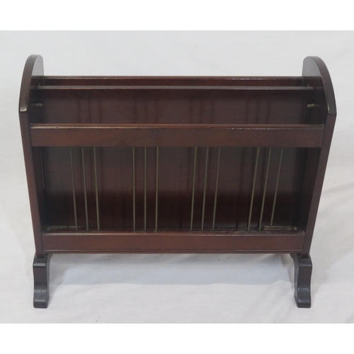 7 - Edwardian style mahogany canterbury magazine rack with adjustable top & lionmask handles