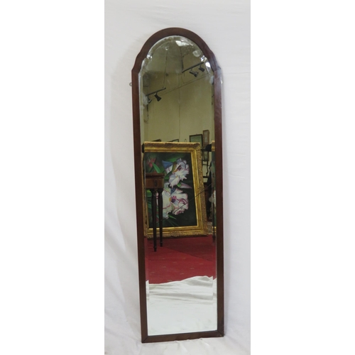 8 - Edwardian style domed bevelled glass oblong wall mirror