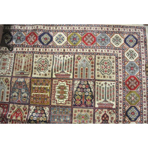 102 - Large ivory ground full pile Kashmir carpet with all over Persian panel design (Garden design) 480 x... 