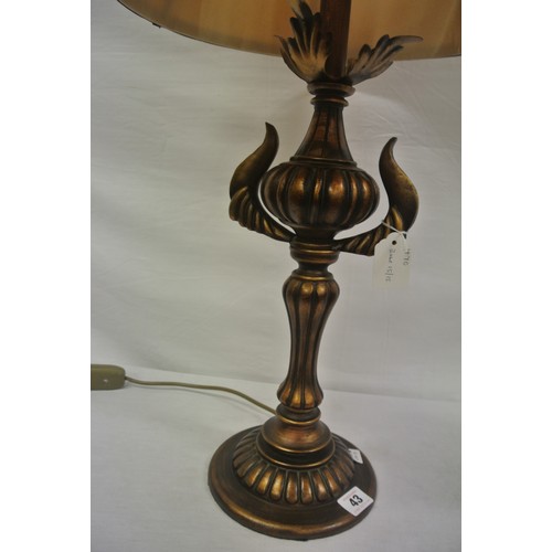 43 - Ornate electric lamp with shaped reeded column and round base