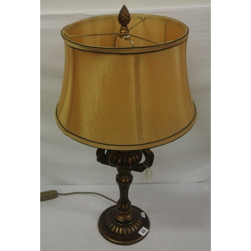 43 - Ornate electric lamp with shaped reeded column and round base