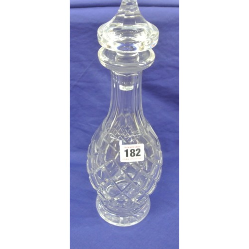 262 - Waterford Crystal cut glass baluster shaped decanter with diamond decoration & stopper