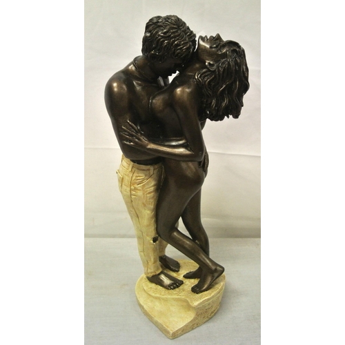 277 - Art Deco style group of lovers on shaped base