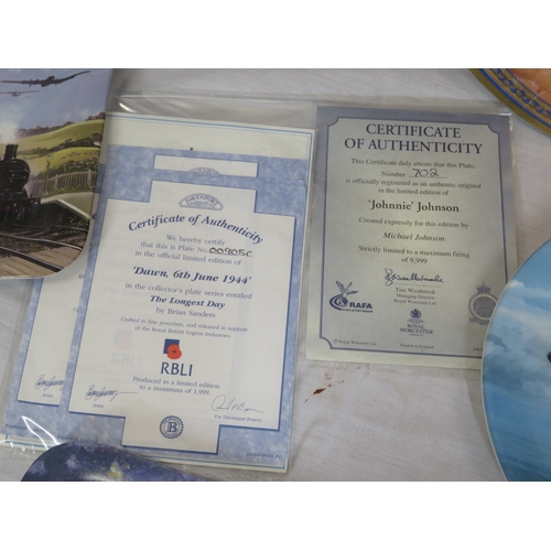 107 - Lot of Davenport 'Longest Day' & 'South Information' commemorative plates, with certificates