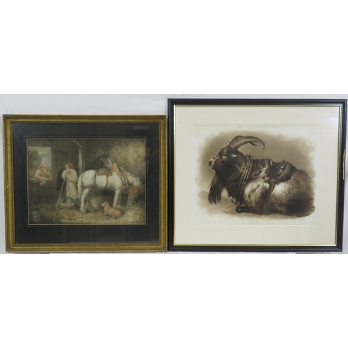 13 - Assorted prints, 'Goat', 'Interior', 'Boars', various sizes