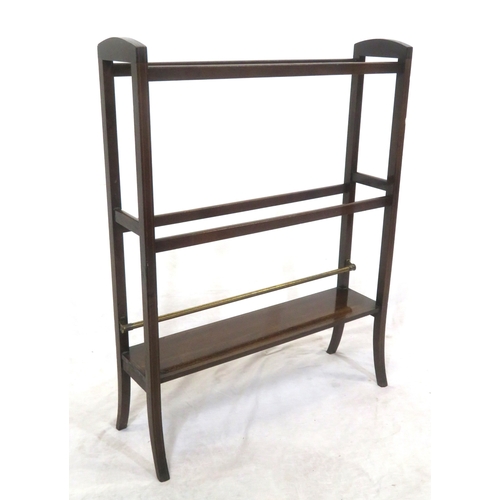 134 - Edwardian inlaid mahogany clothes rack with shaped legs