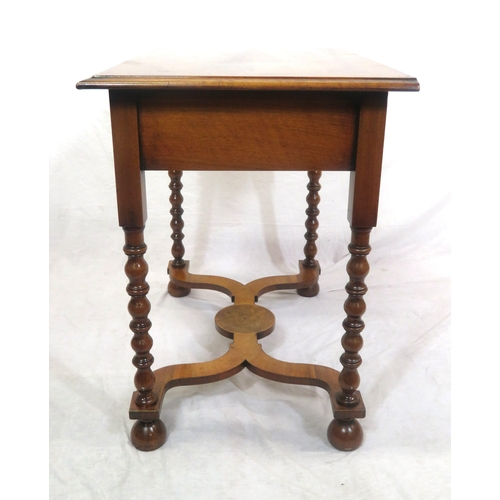 145 - Victorian rosewood & walnut lowboy with herringbone crossbanding, frieze drawer with ornate brass dr... 