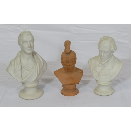 148 - Three porcelain busts of musicians & one general