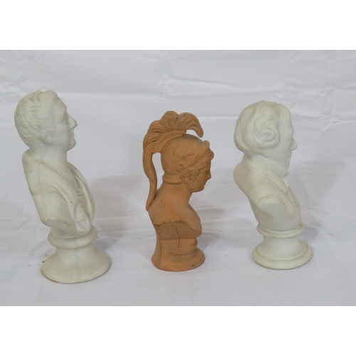 148 - Three porcelain busts of musicians & one general