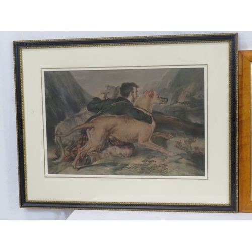 15 - 'Man with dogs' & 'Hunting scene' two prints 40x 60cm & 35x60cm