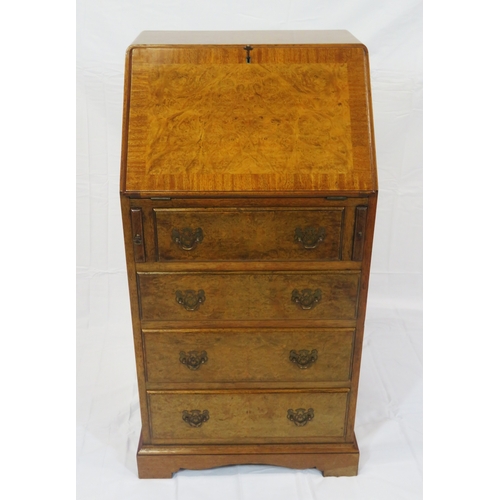 151 - Edwardian mahogany desk with frieze drawer, side drawers, central press with shelved interior, brass... 