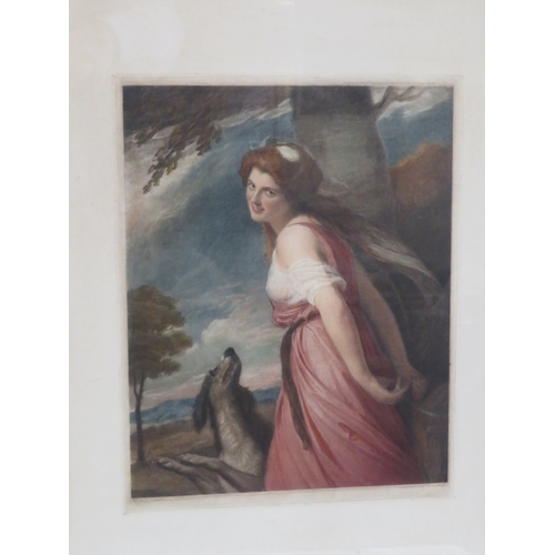 16 - 'Young girl' & 'Lady Hamilton' two prints 43x35cm & 36x28cm