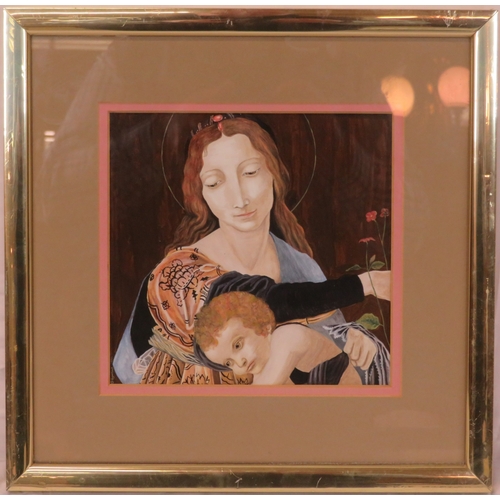 18 - David Lightfoot 'Madonna and Child' pastels 20x20cm signed
